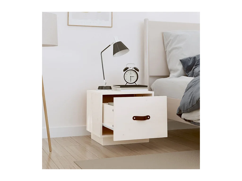 Tables de chevet 2 pcs Blanc 40x34x35 cm Bois de pin massif