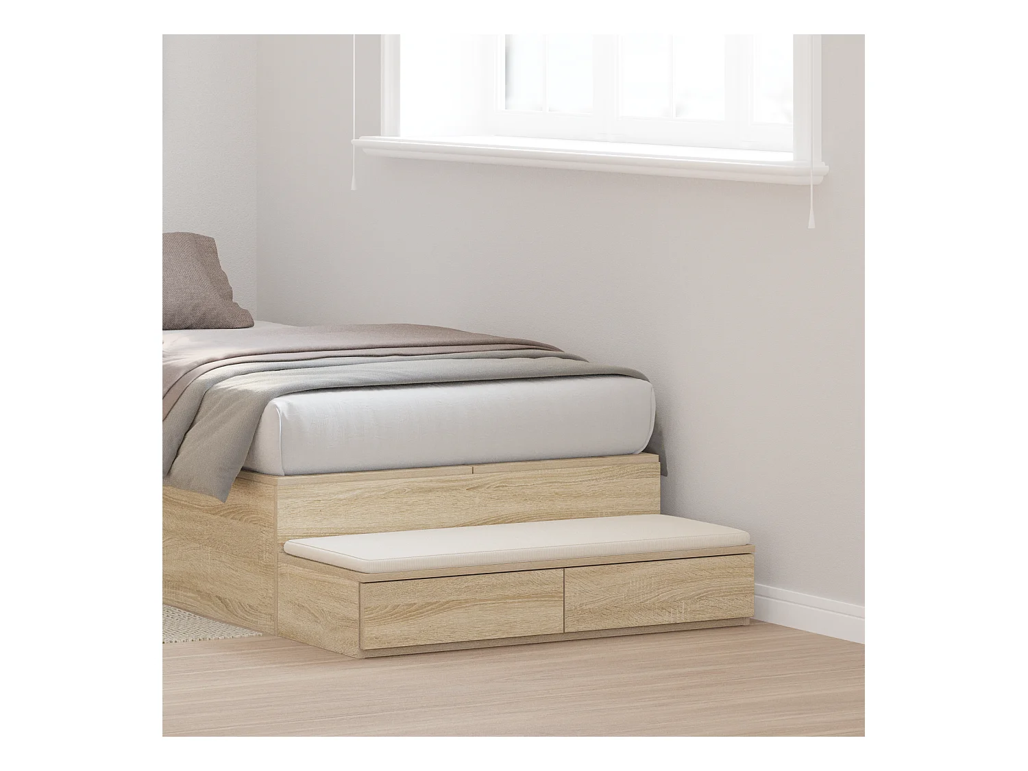 Tiroirs de lit Chêne Sonoma 80x36,5x16,5 cm Bois d'ingénierie