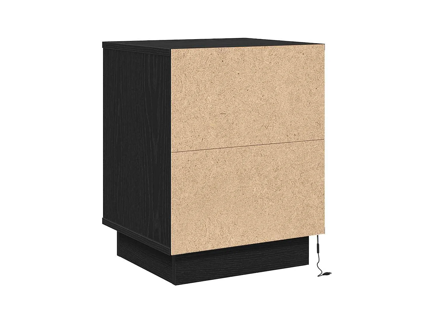 Table de chevet avec lumières LED noire 39x34.5x50 cm