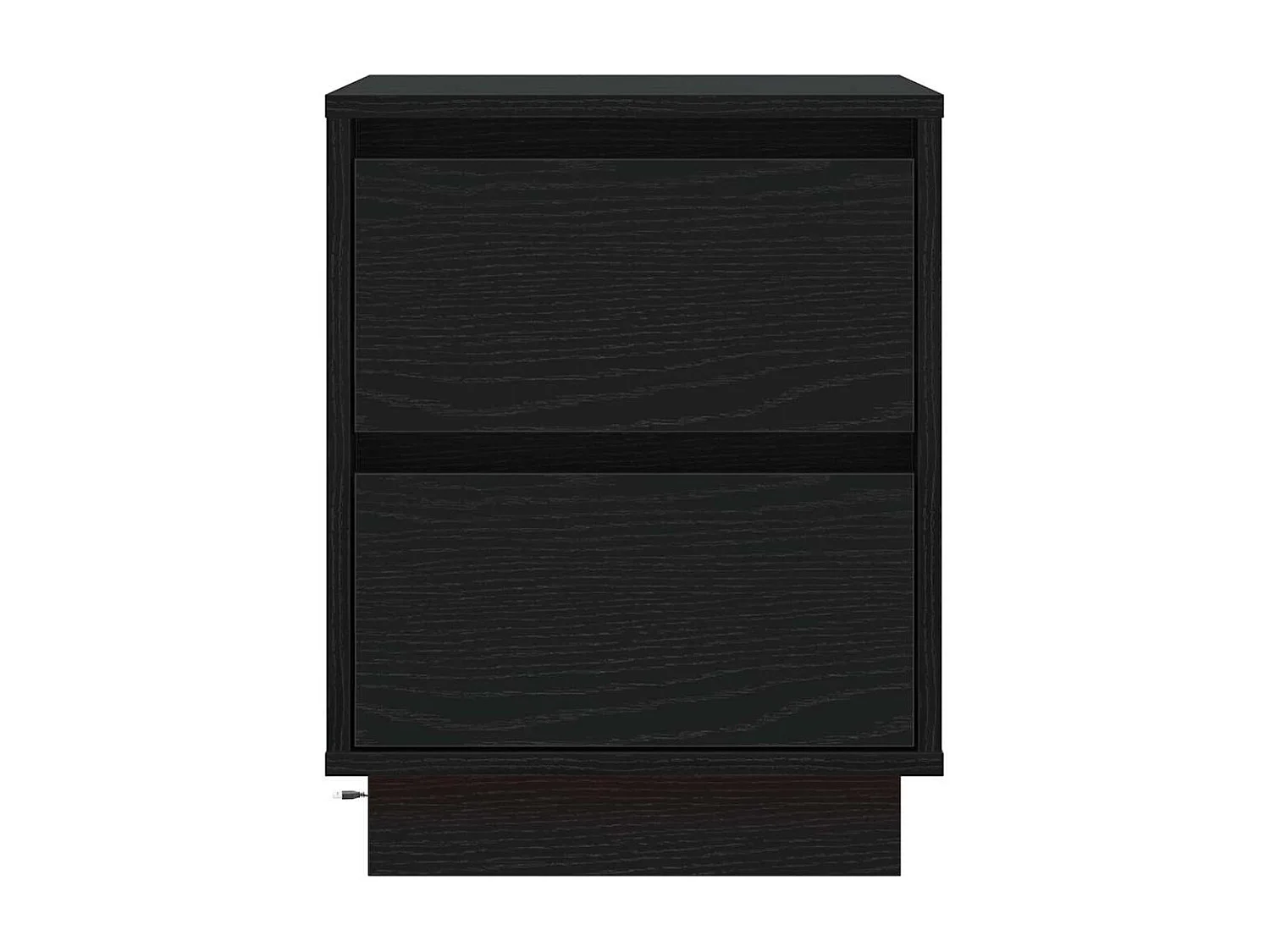 Comodino con luci LED nero 39x34,5x50 cm