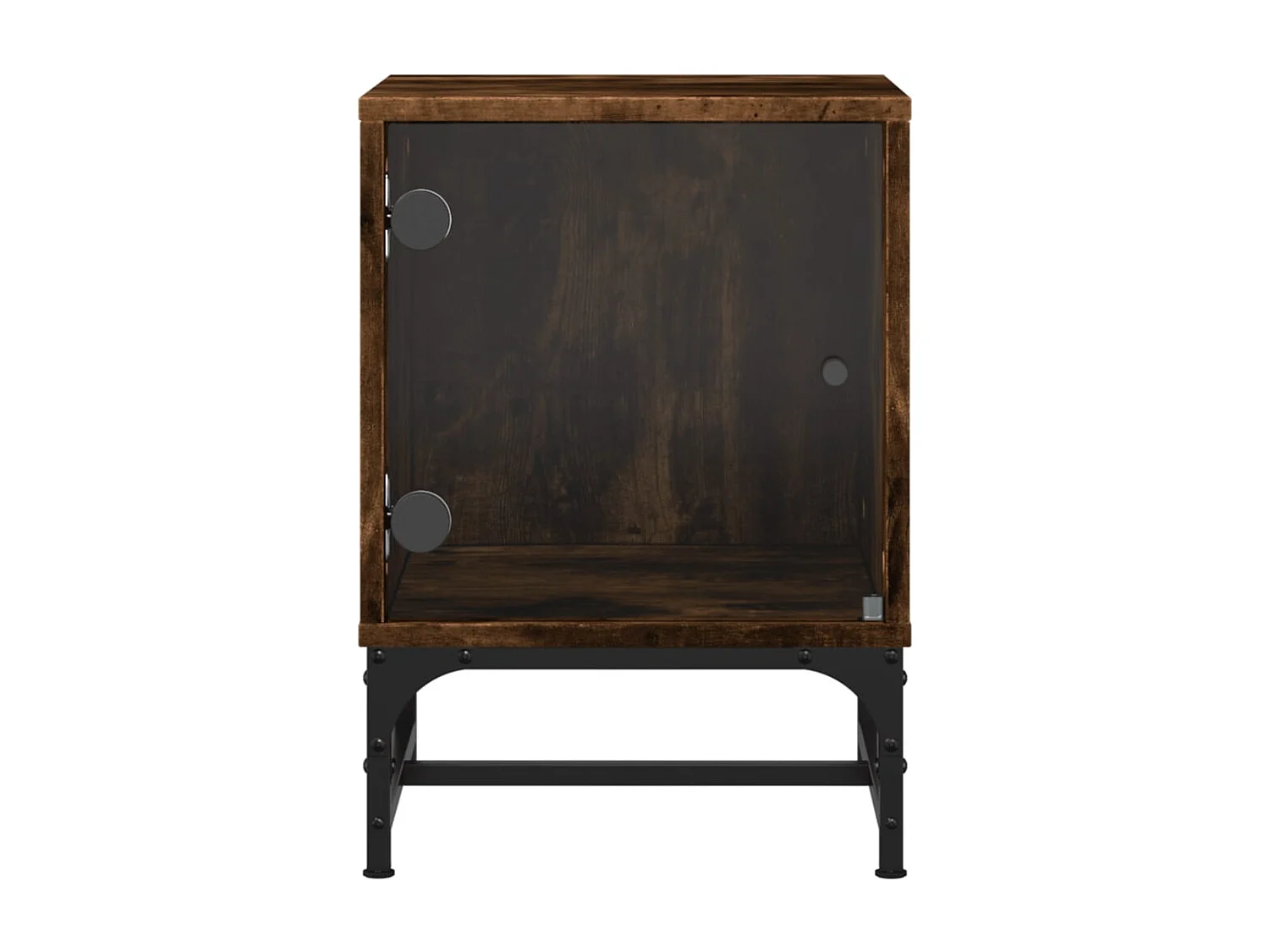 Tables de chevet et portes vitrées 2 pcs chêne fumé 35x37x50 cm