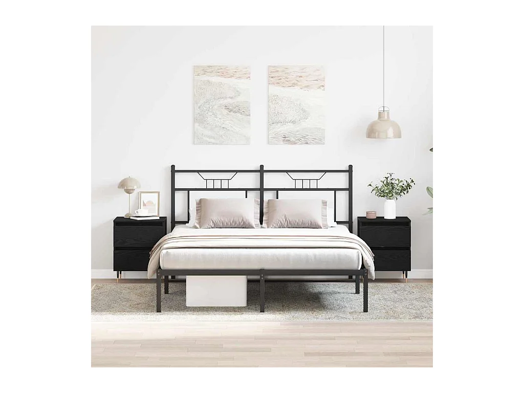 Tables de chevet 2 pcs Chêne Noir 40x35x50 cm Bois reconstitué