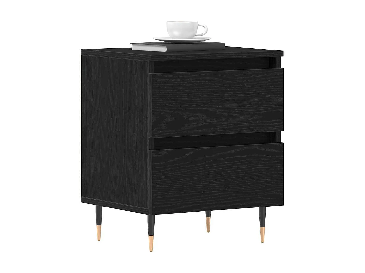 Tables de chevet 2 pcs Chêne Noir 40x35x50 cm Bois reconstitué