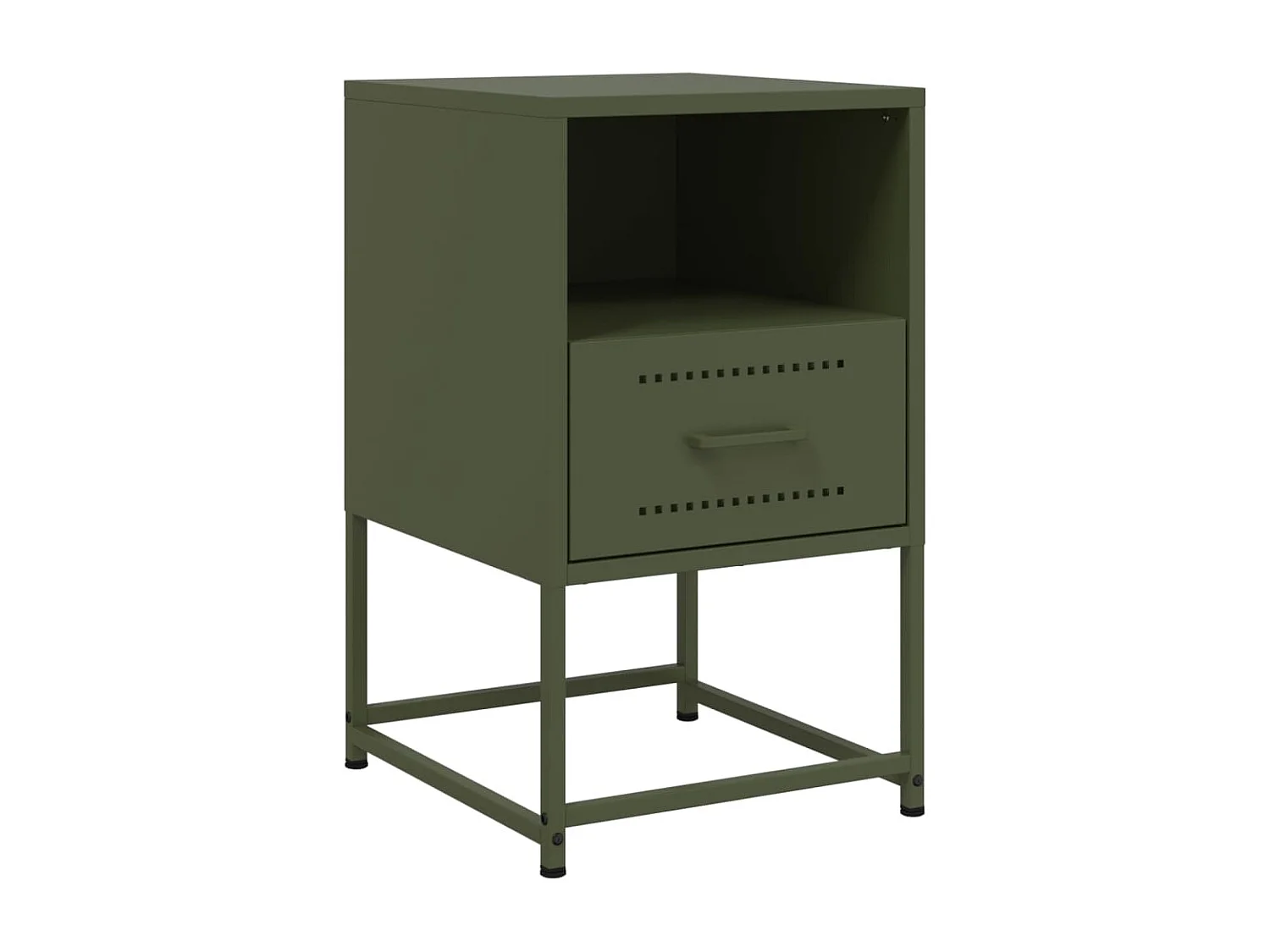 Tables de chevet 2 pcs vert olive 36x39x60,5 cm acier