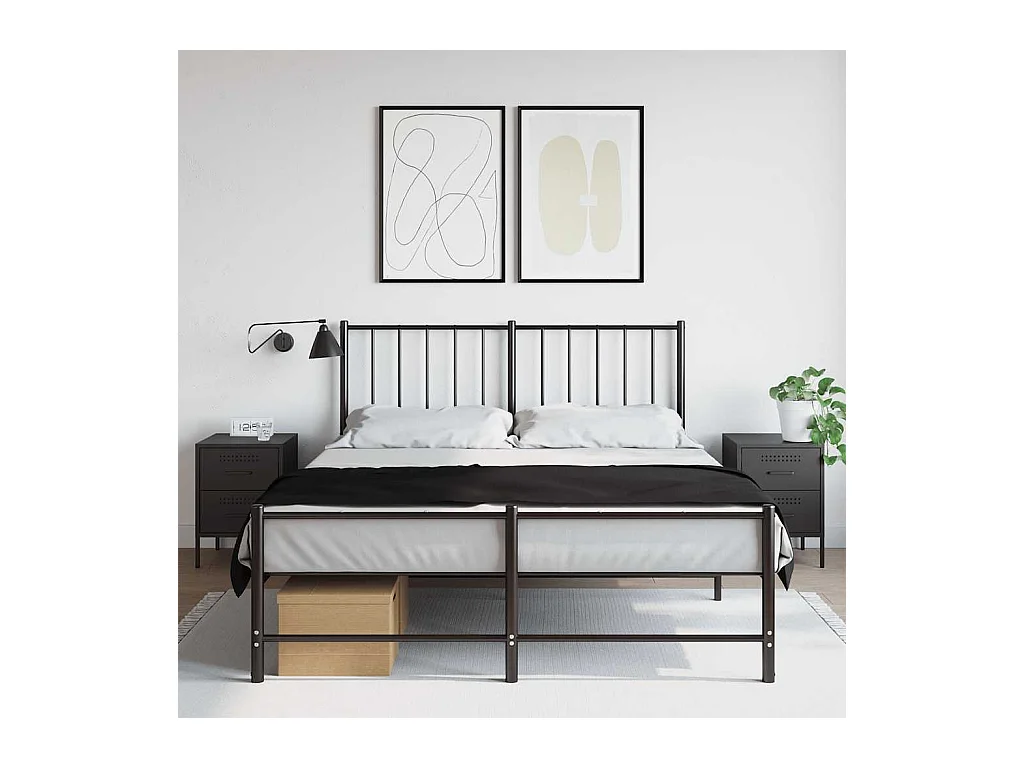 Tables de chevet 2 pcs noir 36x39x50,5 cm acier