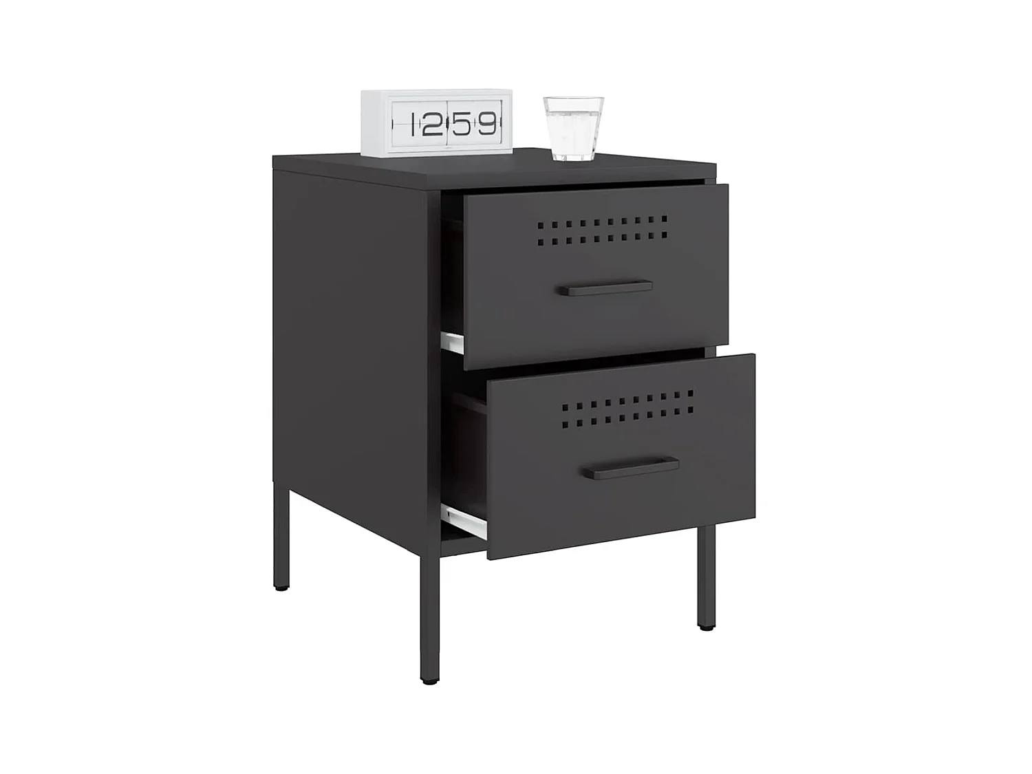 Tables de chevet 2 pcs noir 36x39x50,5 cm acier