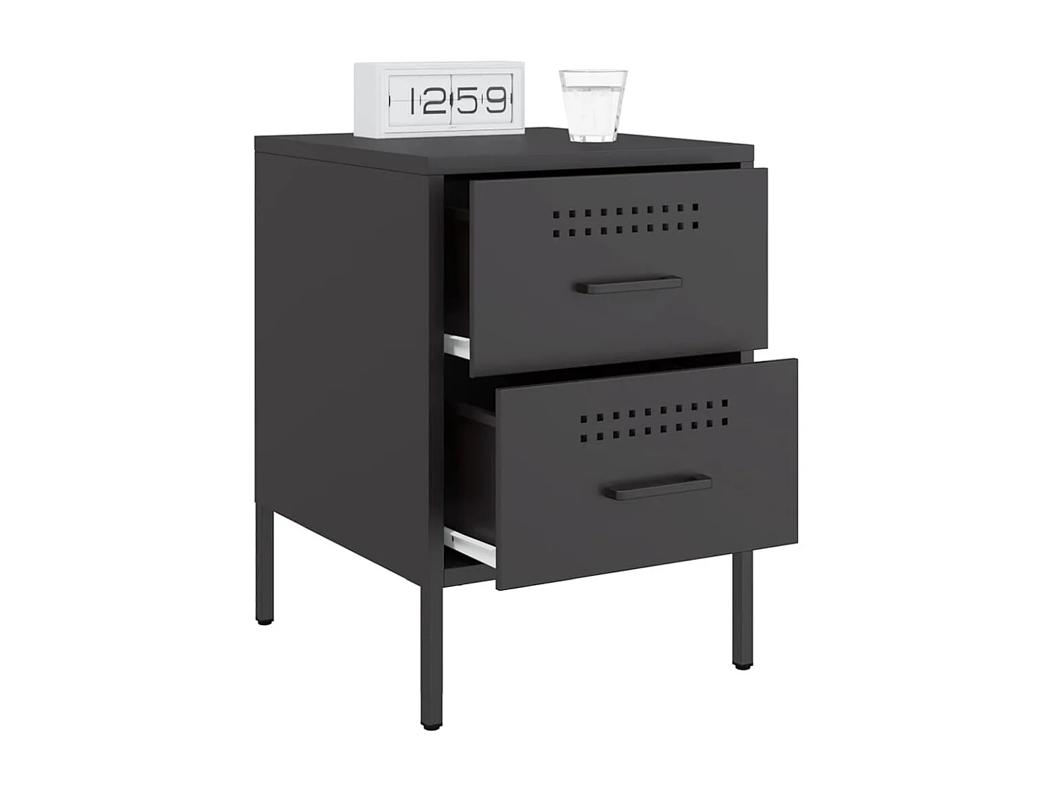 Tables de chevet 2 pcs noir 36x39x50,5 cm acier