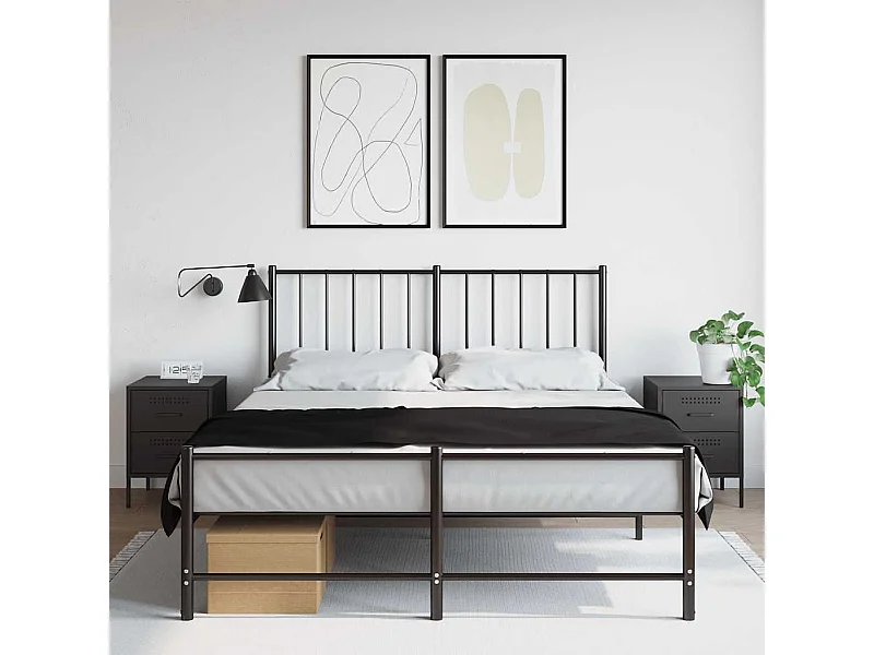 Tables de chevet 2 pcs noir 36x39x50,5 cm acier