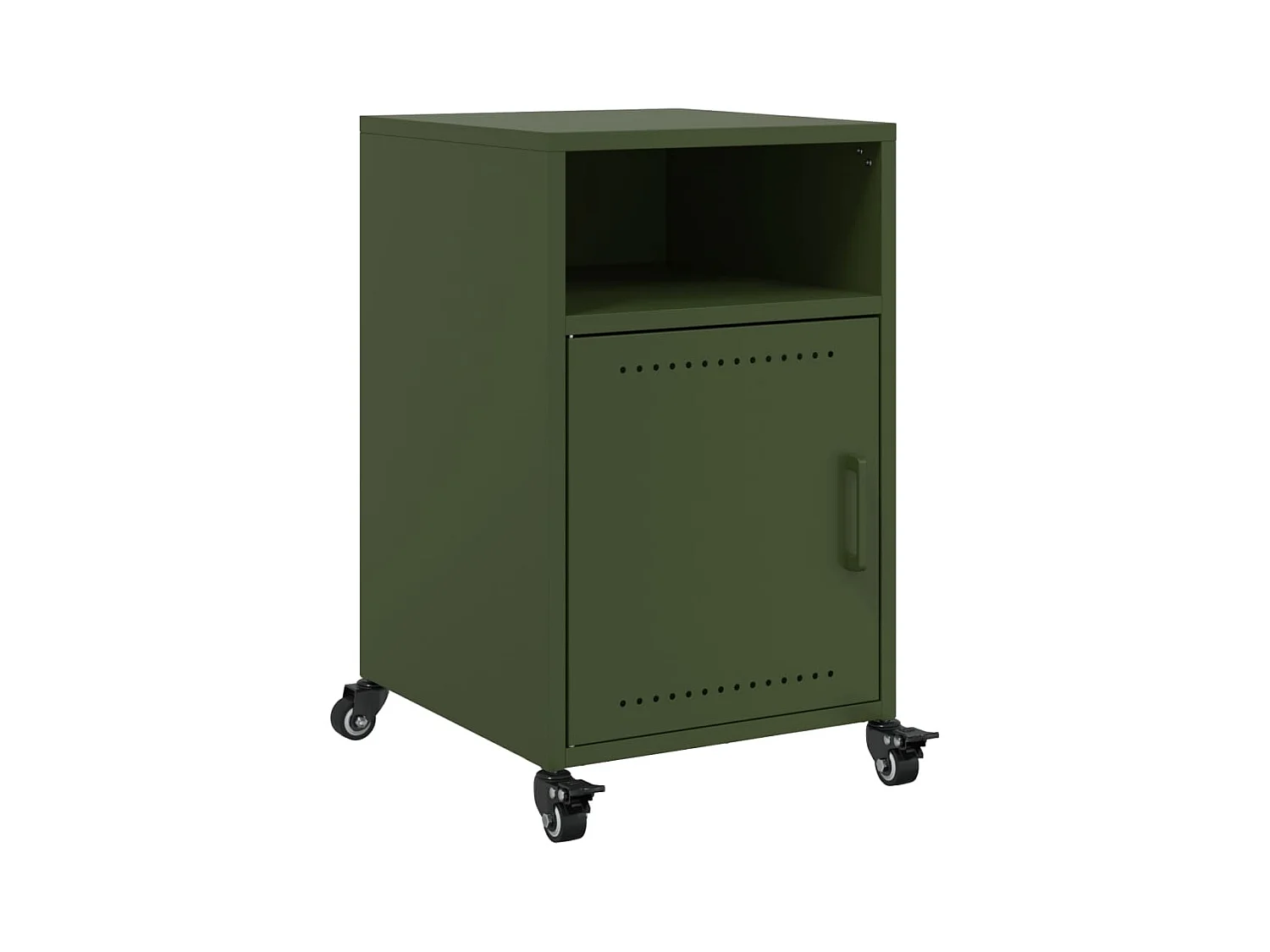 Tables de chevet 2 pcs vert olive 36x39x59 cm acier