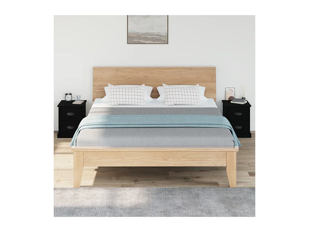 Nachttische 2 Stück schwarz 39x39x47,5 cm Holzwerkstoff