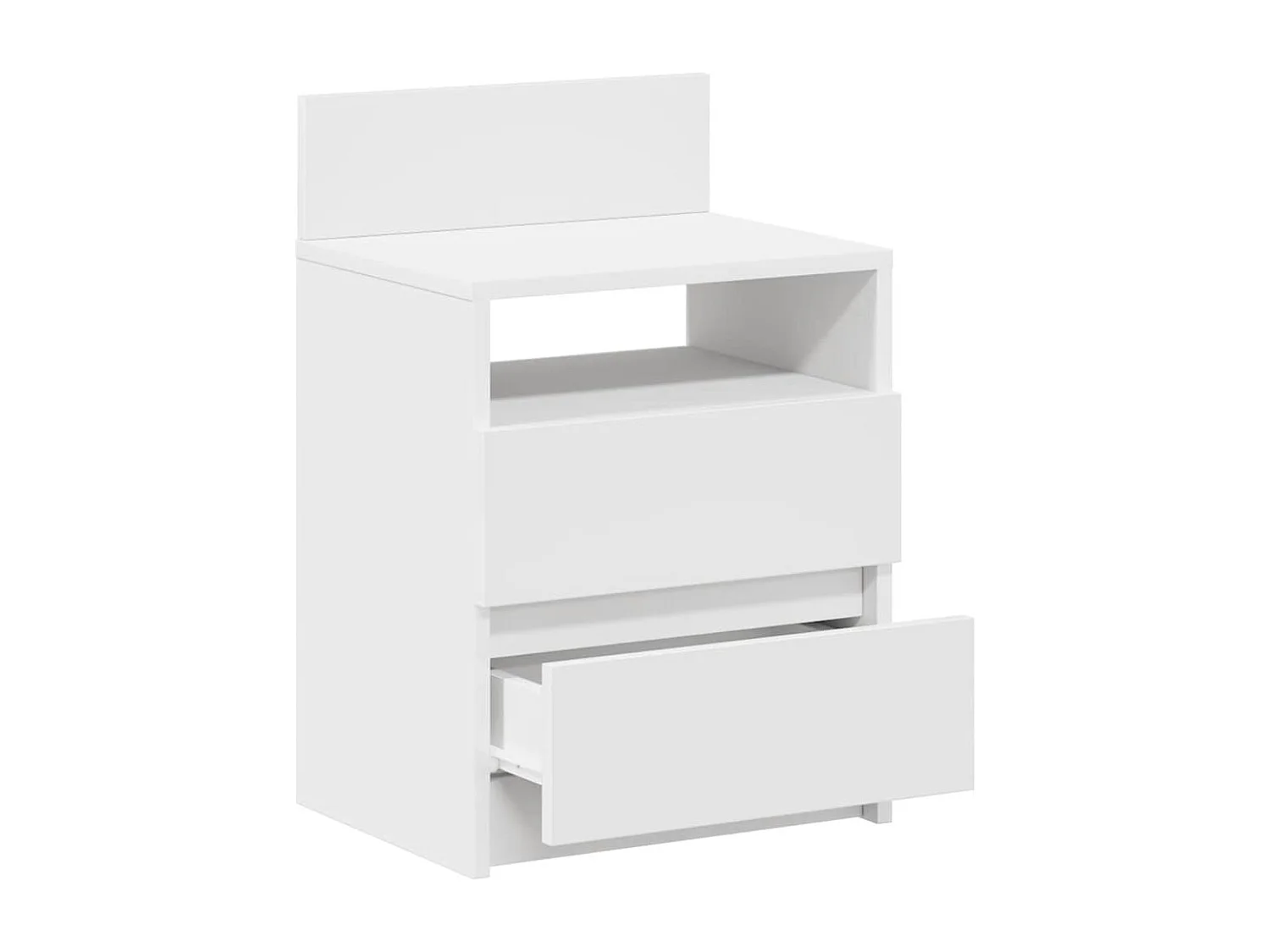 Table de chevet avec 2 tiroirs blanc 40x33x60 cm