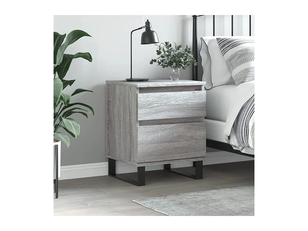 Sonoma Grau Nachttisch 40x35x50 cm Holzwerkstoff