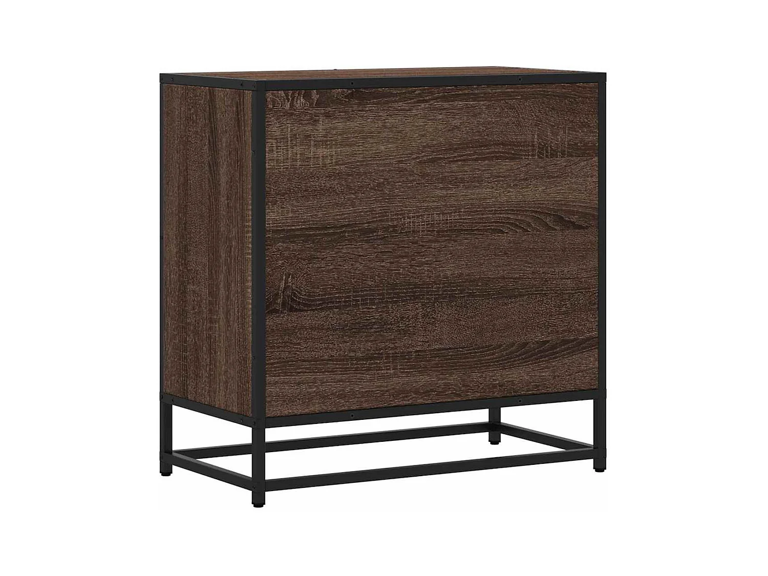 Nachttisch braune Eiche 60x31x60 cm Holzwerkstoff Metall