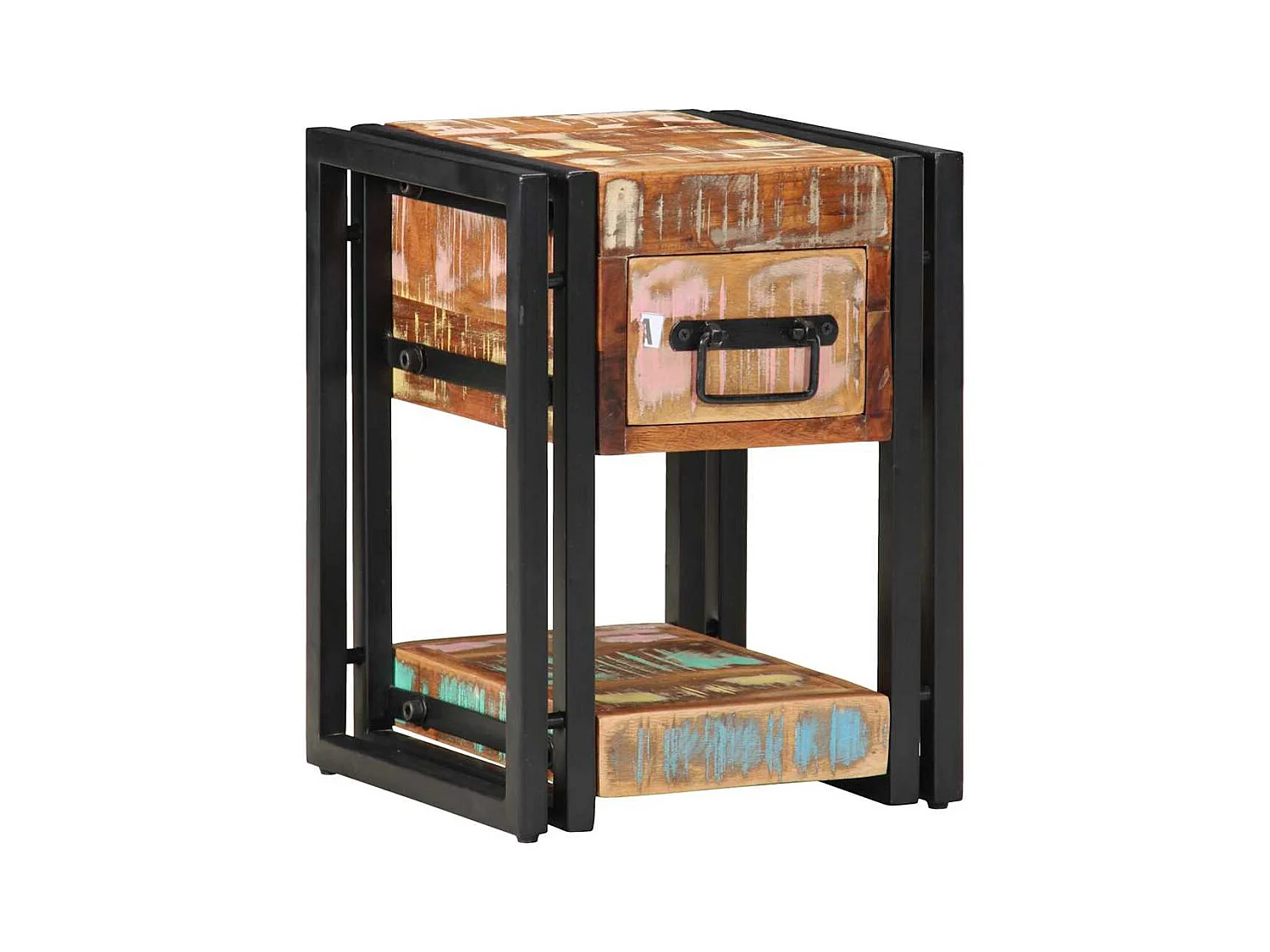 Comodini 2 pz 40x40x40 cm Legno massello riciclato