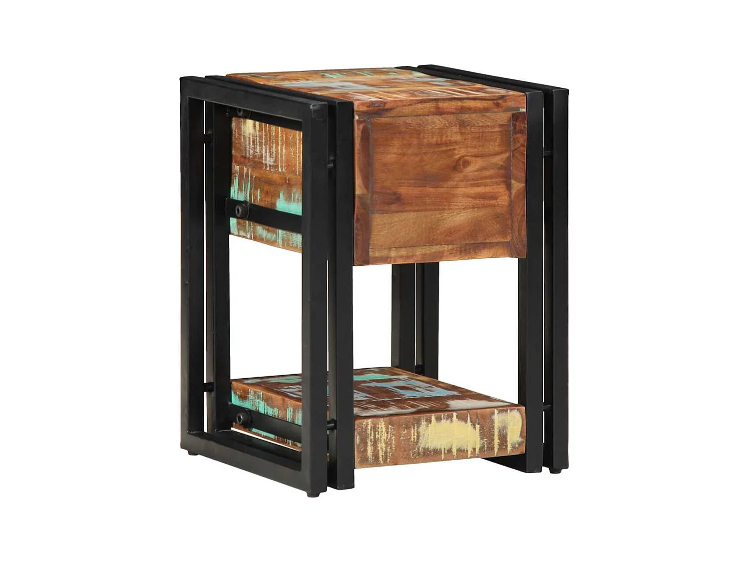 Tables de nuit 2 pcs 40x40x40 cm Bois massif recyclé