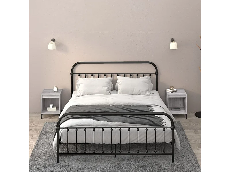 Comodini 2 pz Sonoma grigio 40x35x50 cm