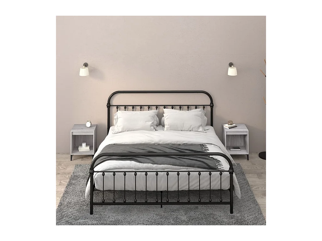 Comodini 2 pz Sonoma grigio 40x35x50 cm