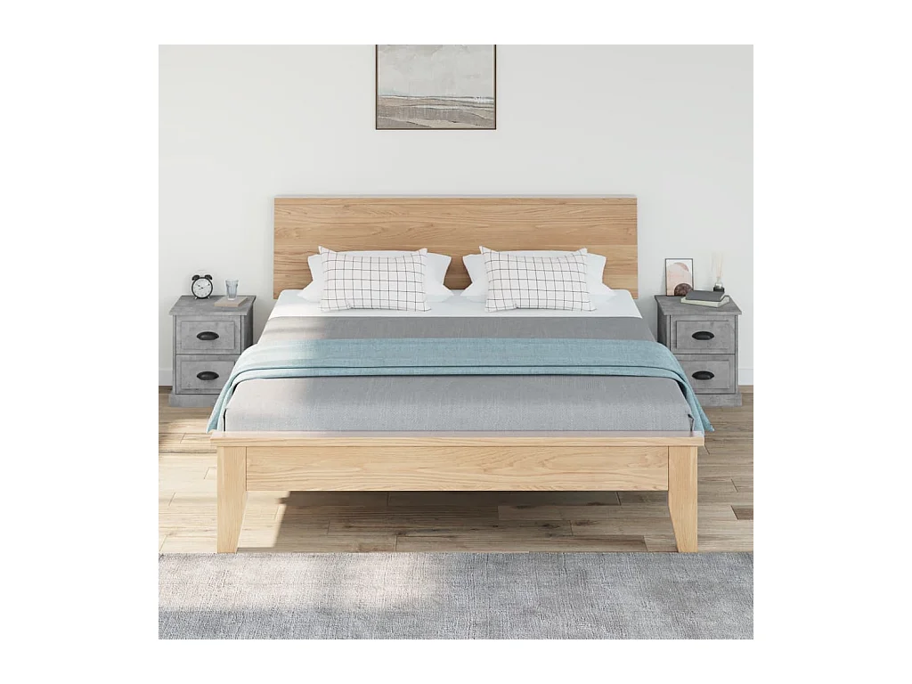 Nachtkastjes 2 stuks betongrijs 39x39x47,5 cm bewerkt hout