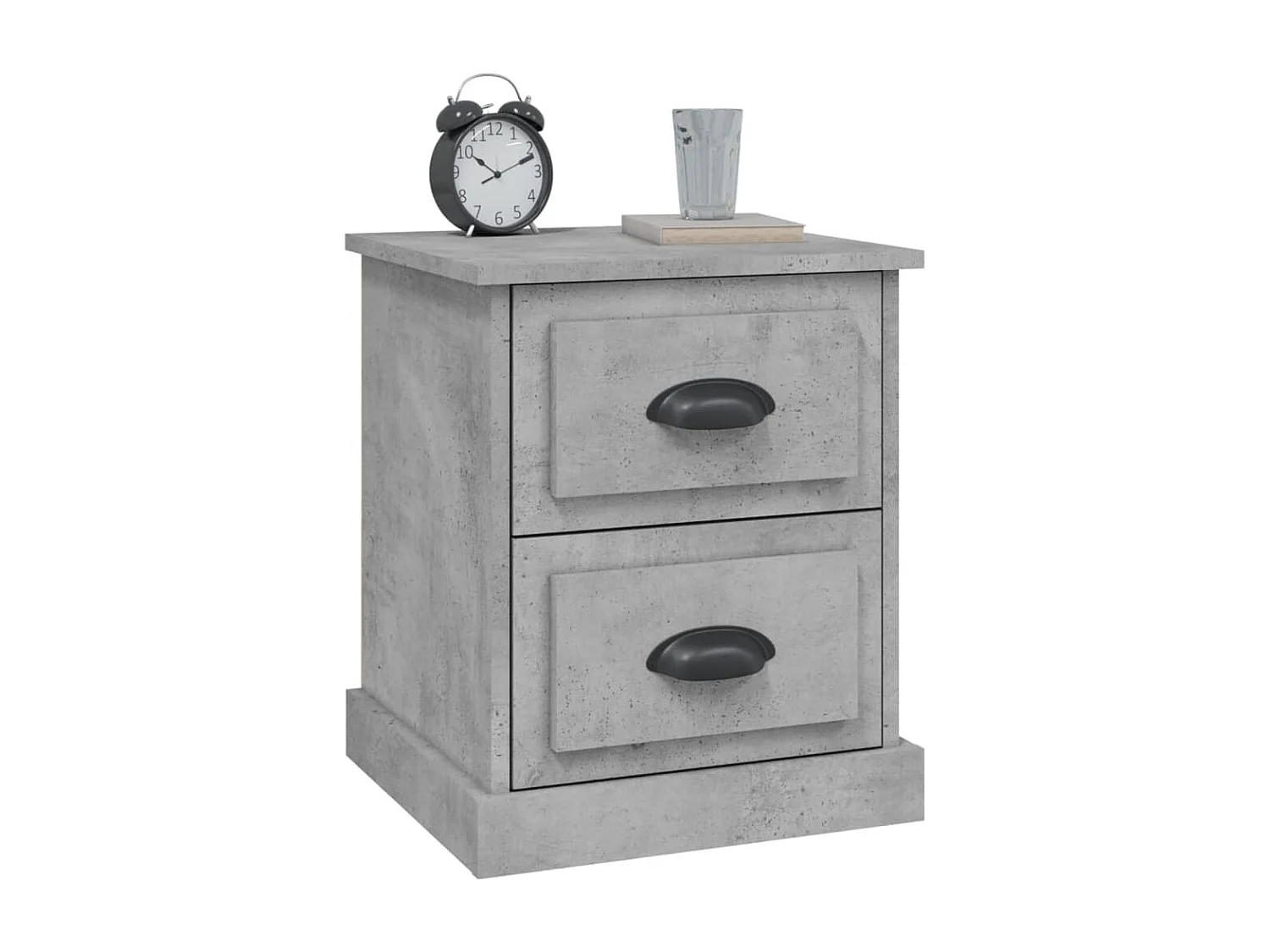 Comodini 2 pezzi grigio cemento 39x39x47,5 cm in legno ingegnerizzato