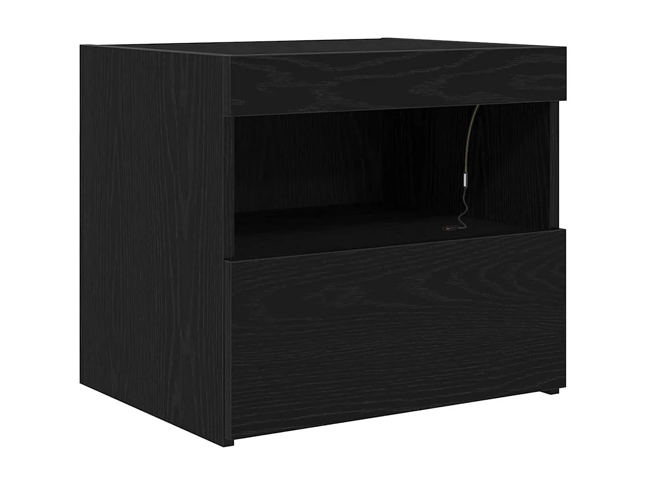 Meubles de chevet avec lumières LED 2 pcs Chêne noir 50x40x45 cm