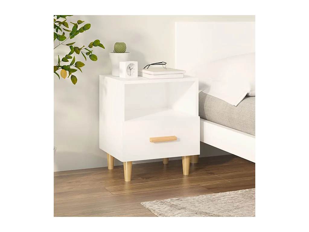 Table de chevet Blanc 40x35x47 cm
