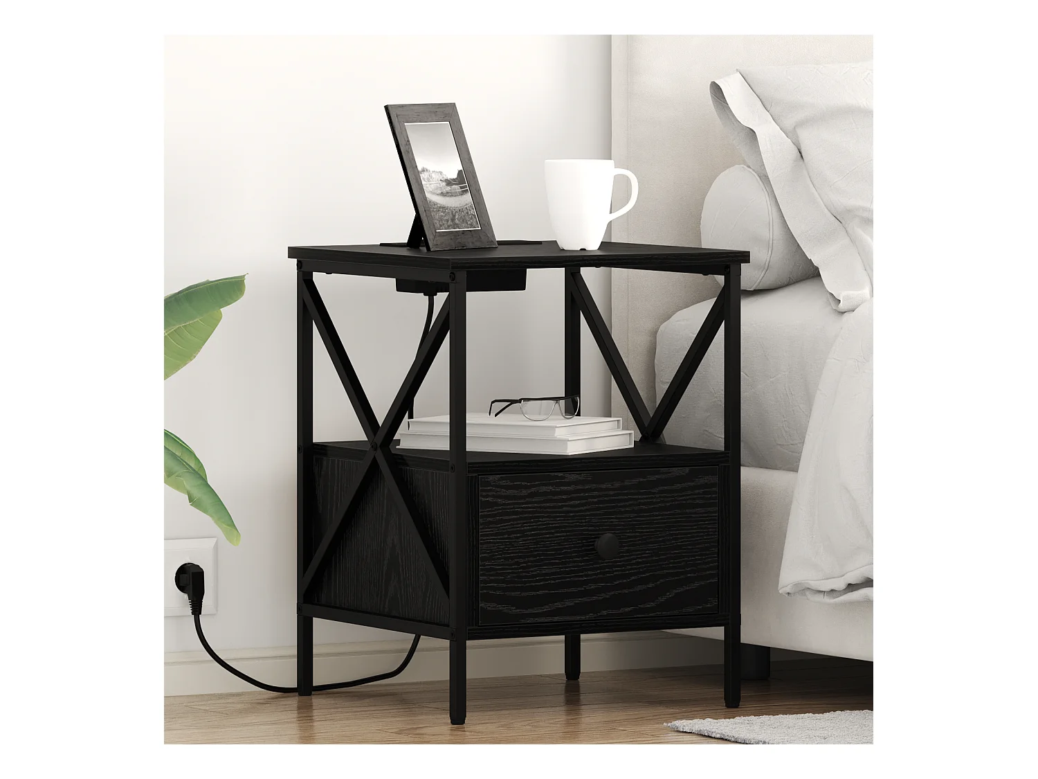 Cabinet de chevet 2 pcs Chêne noir 41.5 x 40.5 x 55 cm