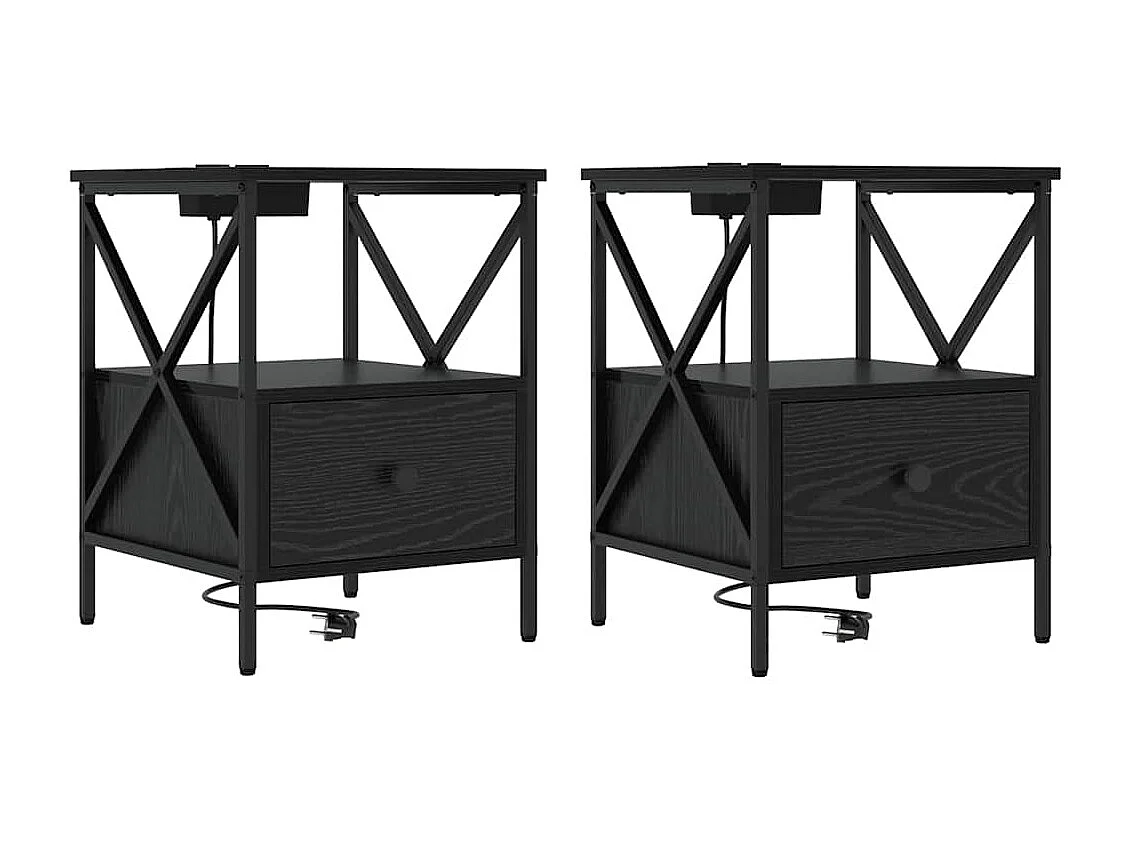 Cabinet de chevet 2 pcs Chêne noir 41.5 x 40.5 x 55 cm