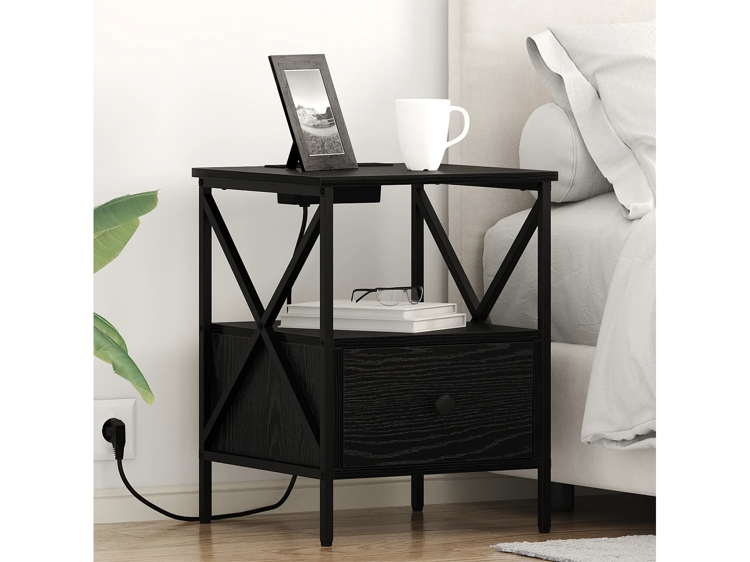 Cabinet de chevet 2 pcs Chêne noir 41.5 x 40.5 x 55 cm