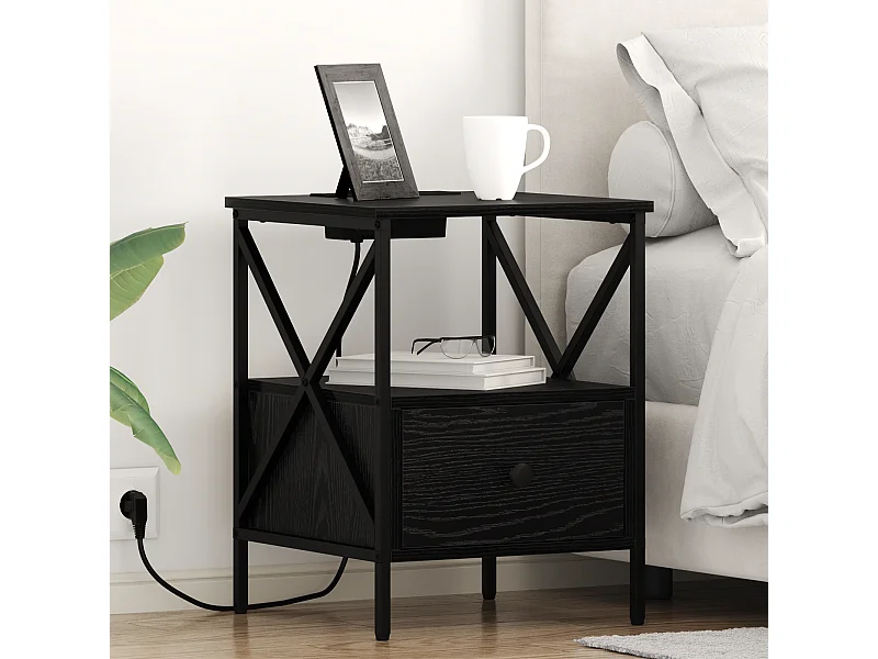 Cabinet de chevet 2 pcs Chêne noir 41.5 x 40.5 x 55 cm