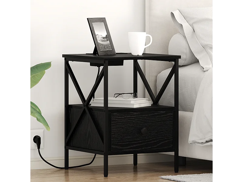 Cabinet de chevet 2 pcs Chêne noir 41.5 x 40.5 x 55 cm