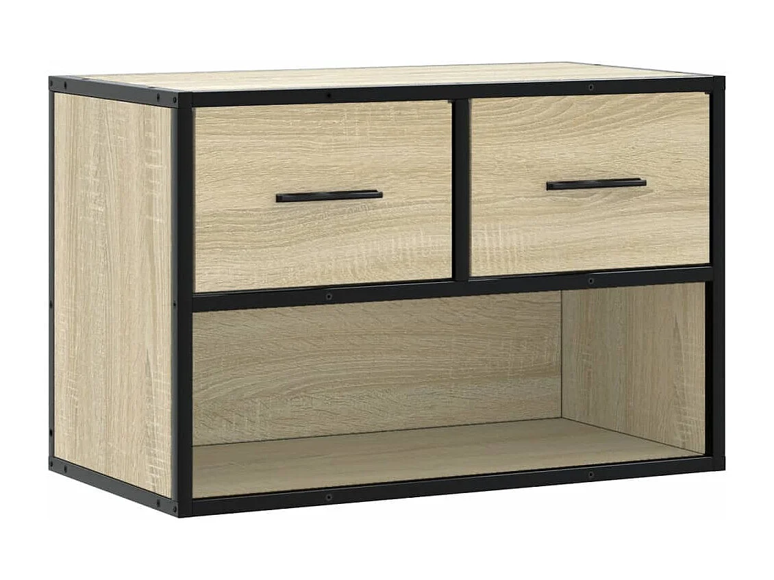 Meuble TV chêne sonoma 60x31x39,5 cm bois d'ingénierie et métal