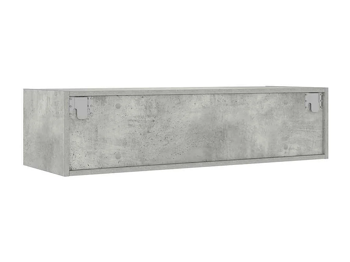 Meuble TV avec lumières LED gris béton 100X35,5x25 cm