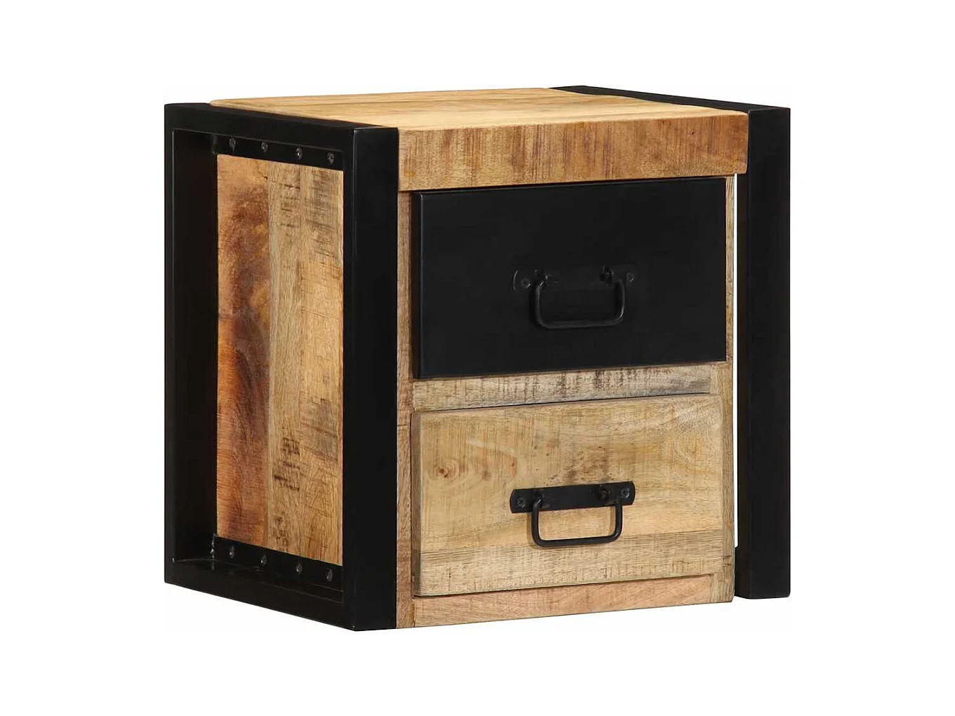 Table de chevet 40x35x40 cm bois massif de manguier brut