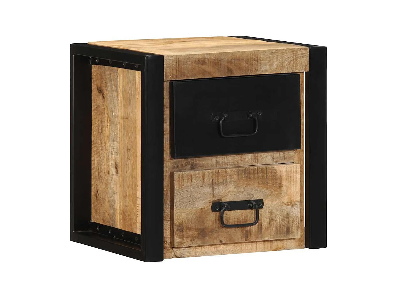 Nachttisch 40x35x40 cm massives rohes Mangoholz
