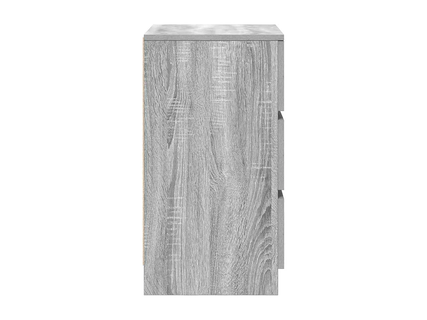 Tables de chevet avec 3 tiroirs 2 pcs sonoma gris 39x35x65 cm