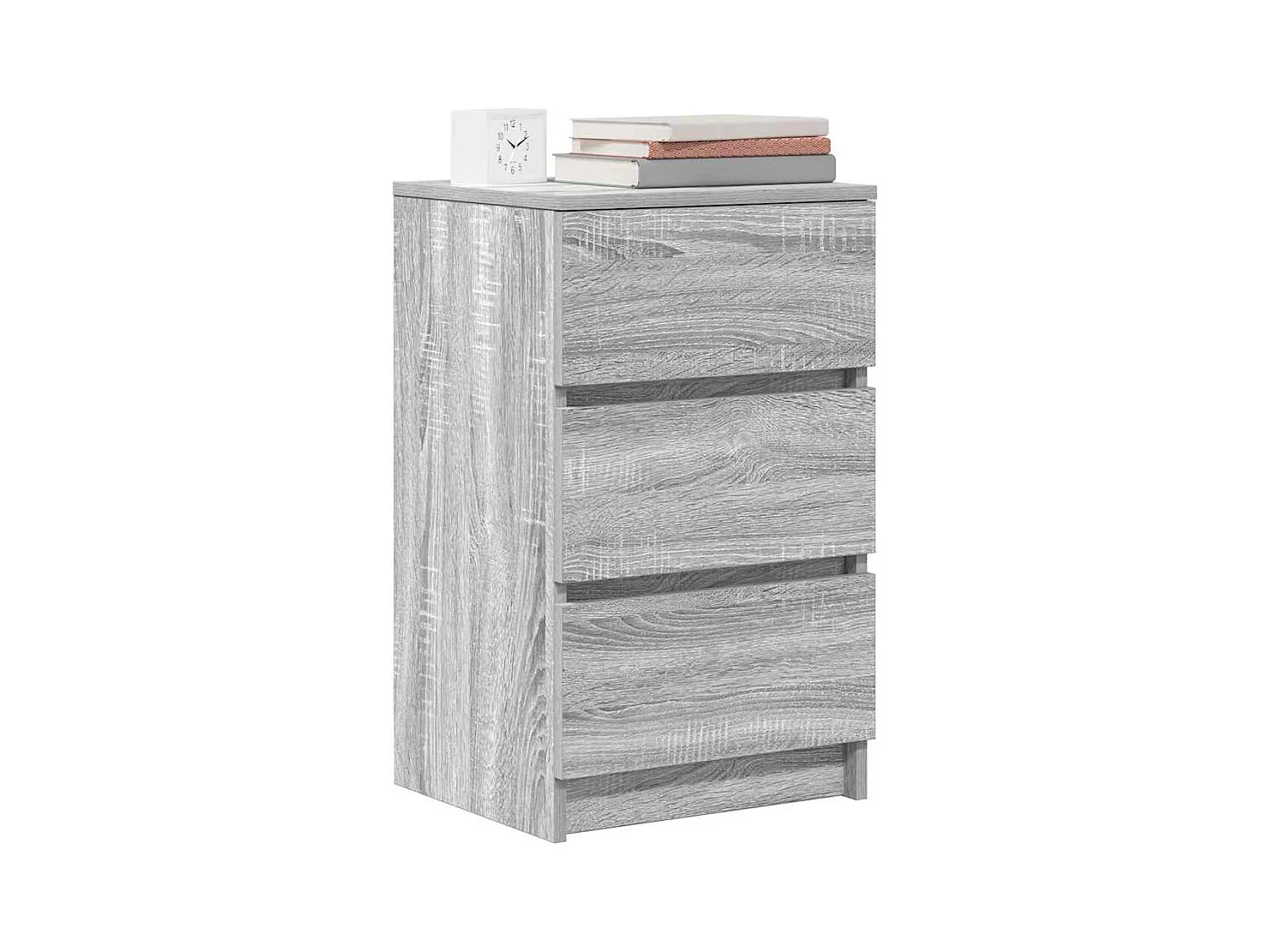 Tables de chevet avec 3 tiroirs 2 pcs sonoma gris 39x35x65 cm