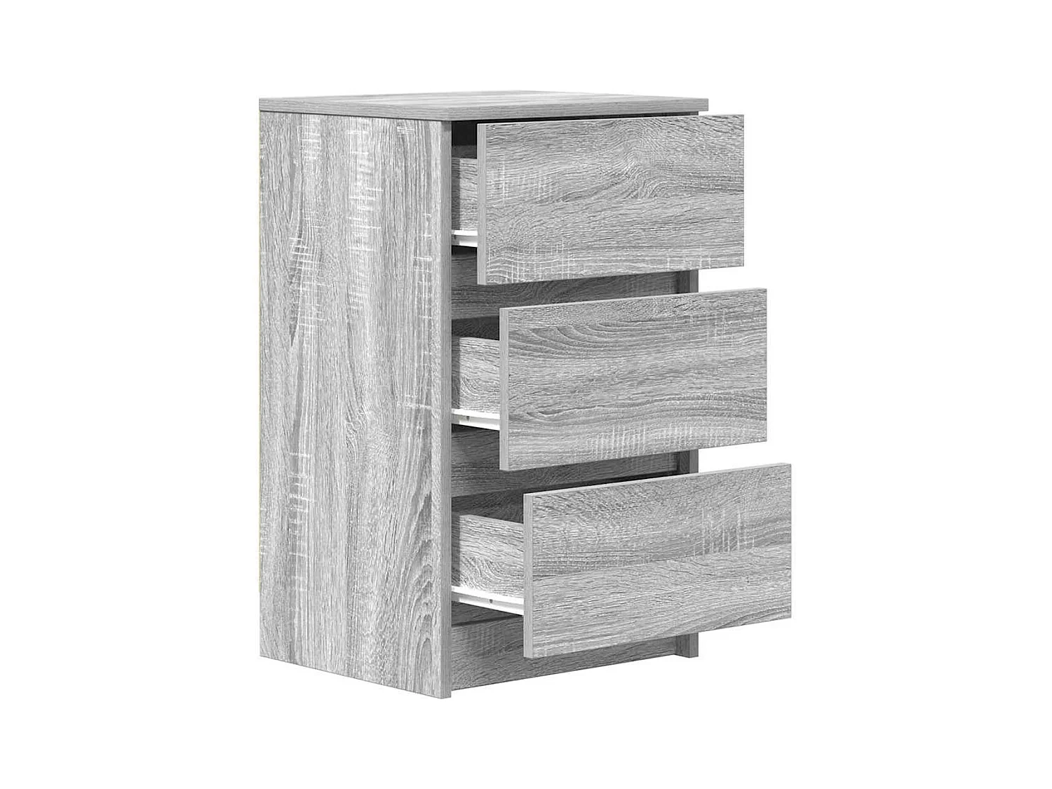 Tables de chevet avec 3 tiroirs 2 pcs sonoma gris 39x35x65 cm