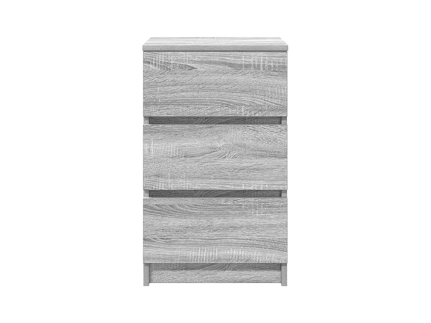 Tables de chevet avec 3 tiroirs 2 pcs sonoma gris 39x35x65 cm