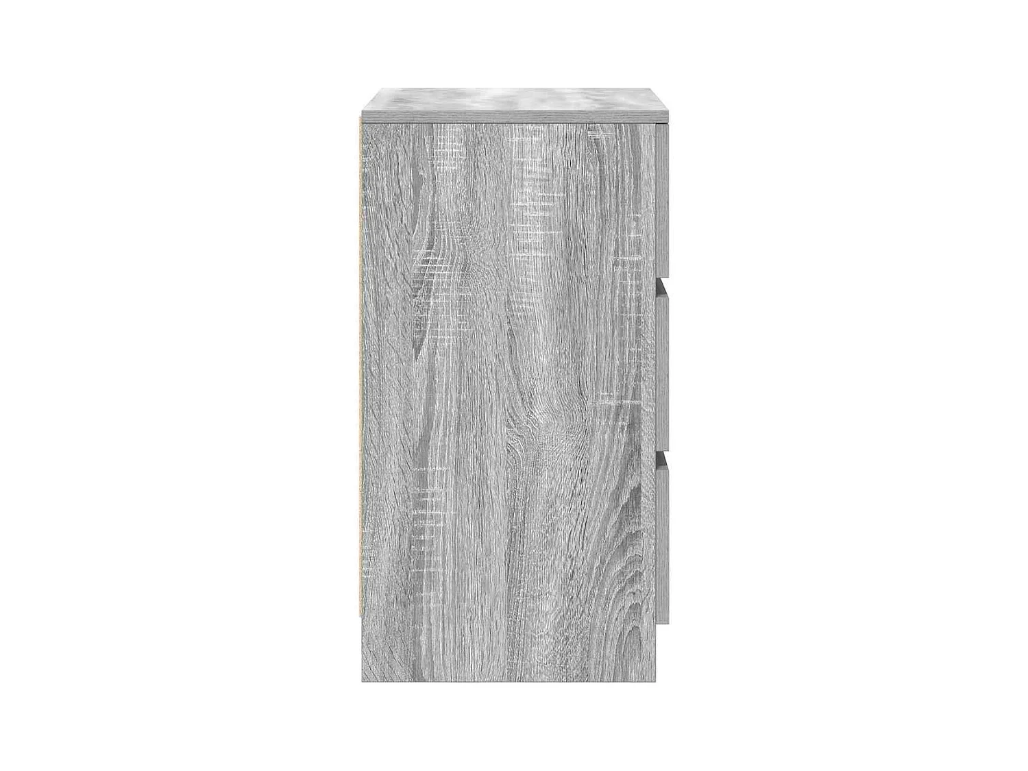 Tables de chevet avec 3 tiroirs 2 pcs sonoma gris 39x35x65 cm