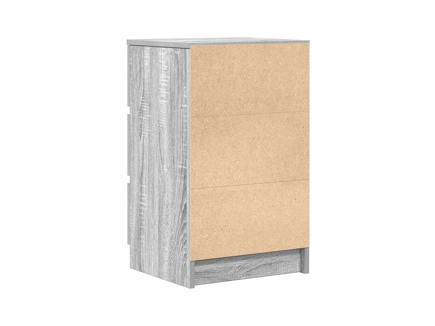 Tables de chevet avec 3 tiroirs 2 pcs sonoma gris 39x35x65 cm