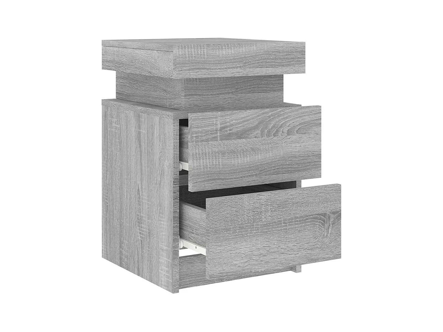 Tables de chevet avec lumières LED 2 pcs sonoma gris 35x39x55cm