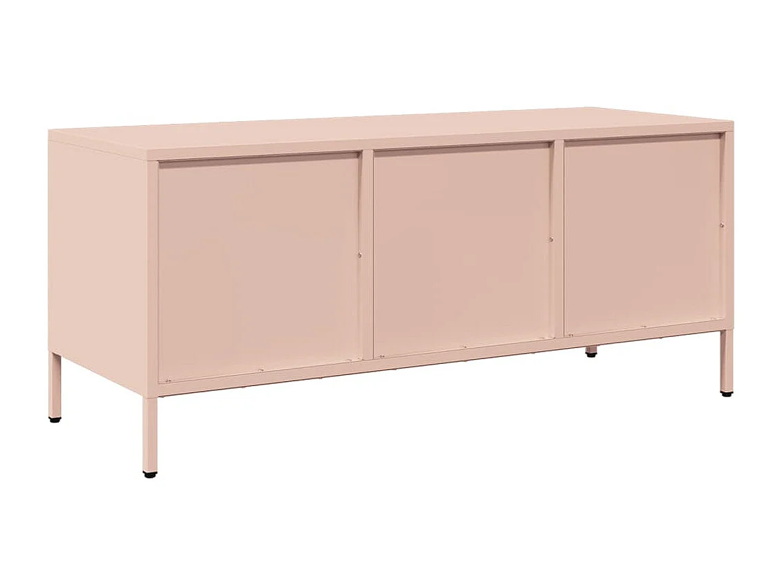 Meuble TV rose 101,5x39x43,5 cm acier laminé à froid