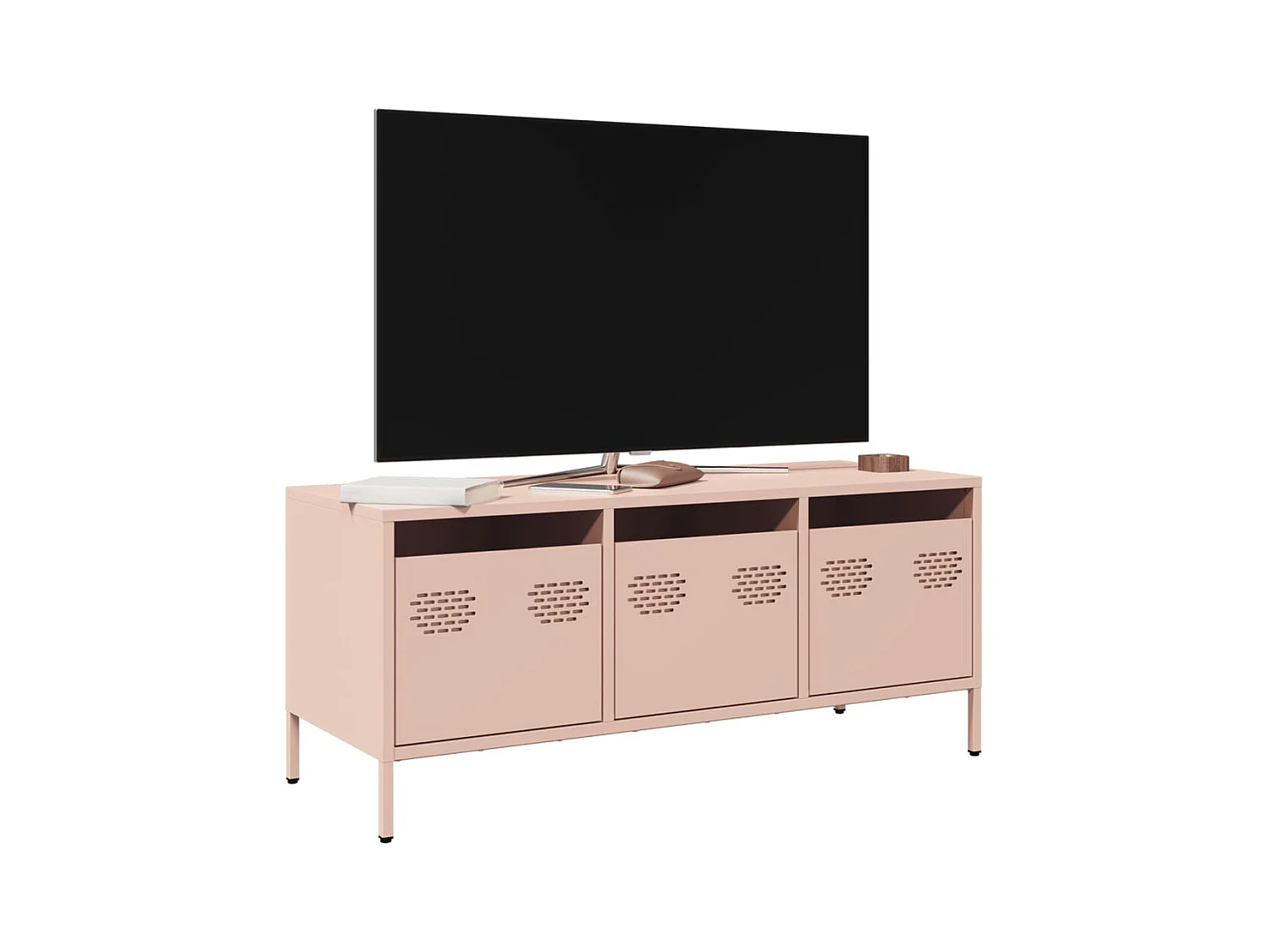 Mobile porta TV rosa 101,5x39x43,5 cm in acciaio laminato a freddo