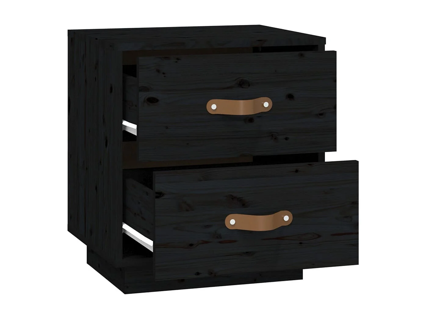  Table de chevet Noir 40x34x45 cm Bois de pin massif
