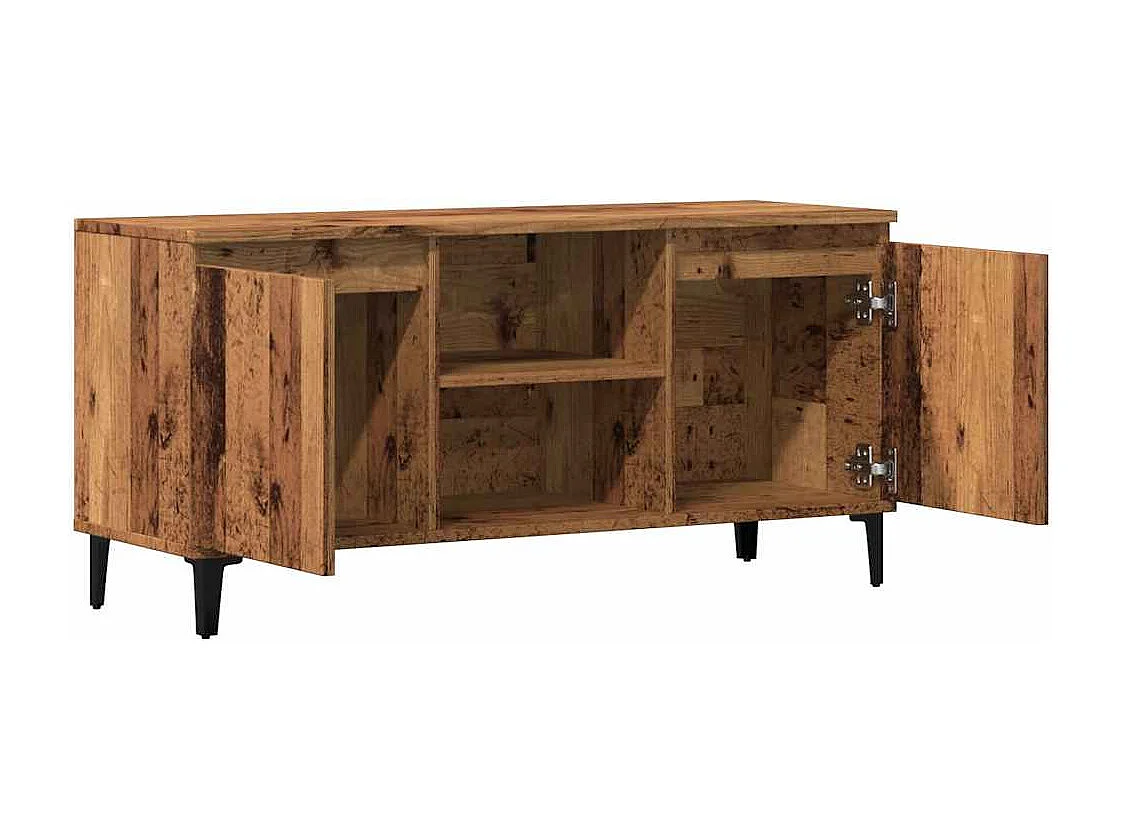 Meuble TV vieux bois 102x35x50 cm bois d'ingénierie