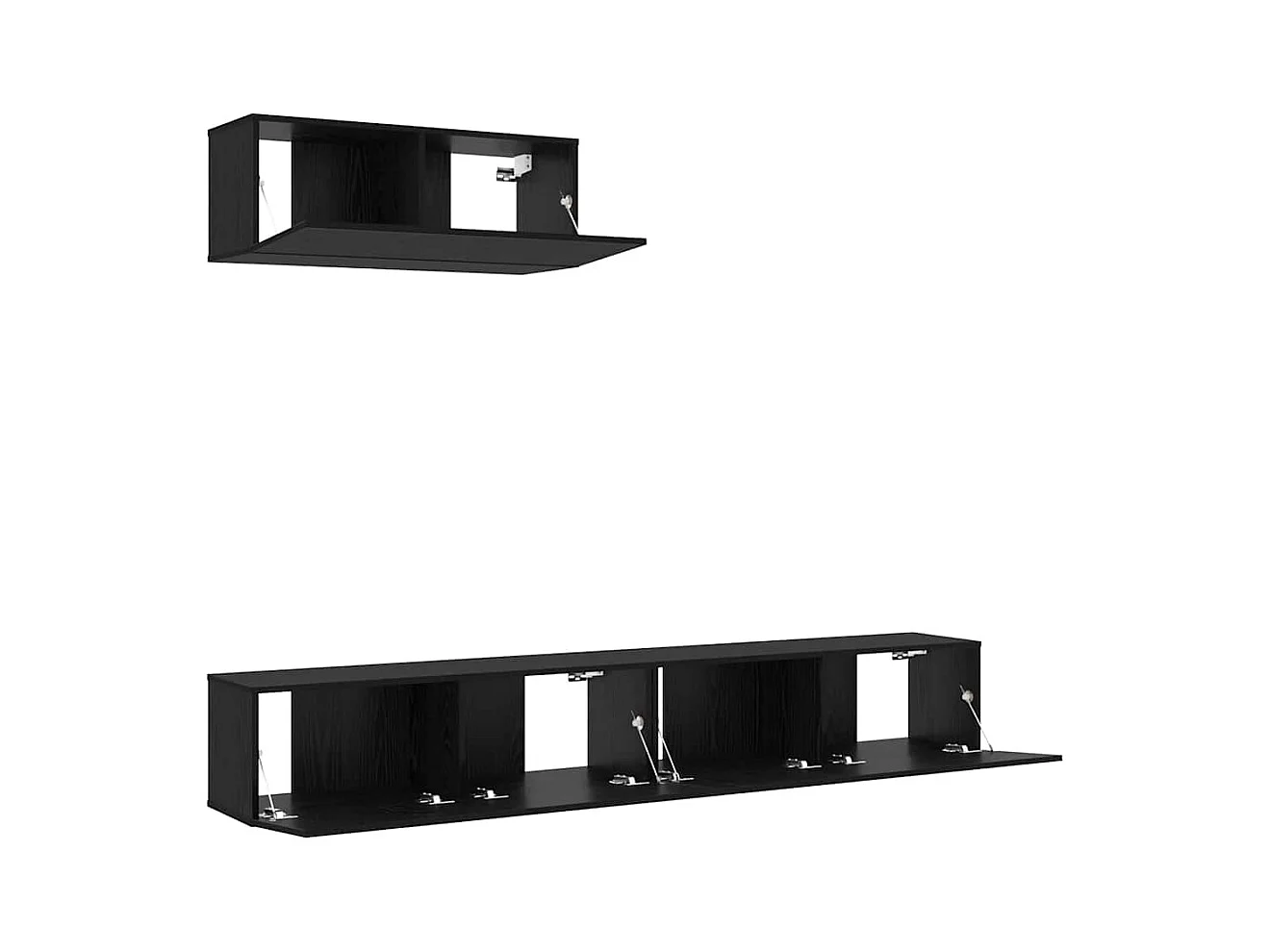 Ensemble de Meubles TV 3 Pièces Noir Chêne Bois Aggloméré