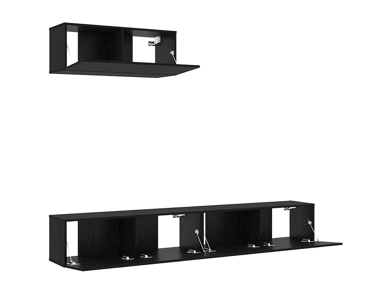 Ensemble de Meubles TV 3 Pièces Noir Chêne Bois Aggloméré