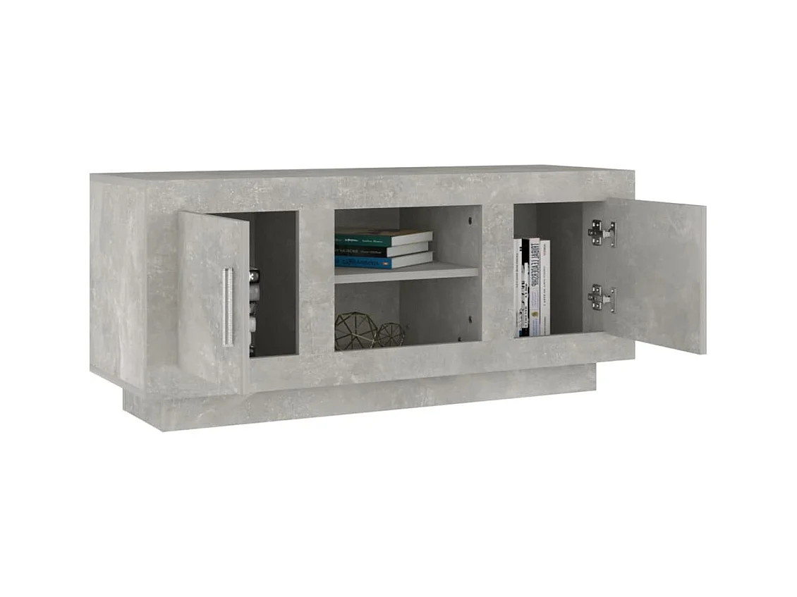 Betongrauer TV-Schrank 102x35x45 cm Holzwerkstoff