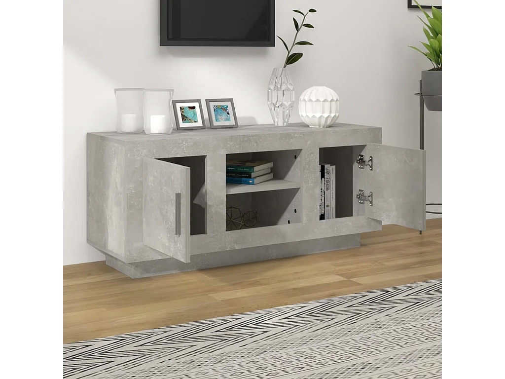 Mobile TV grigio cemento 102x35x45 cm in legno ingegnerizzato
