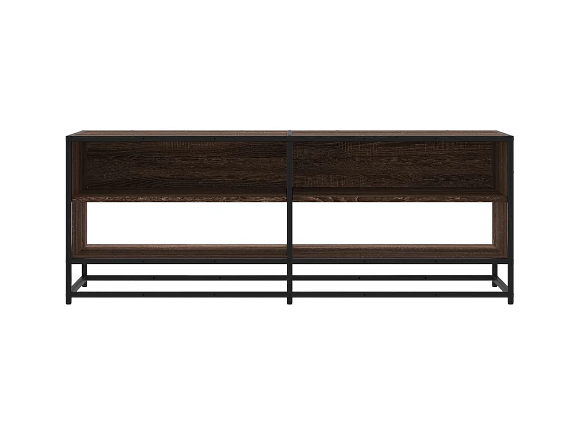 Meuble TV chêne marron 120,5x40x46cm bois d'ingénierie et métal
